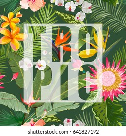 Tropical Vector Floral Summer Graphic. For Wallpapers, Backgrounds, Textures, Textile, Cards.