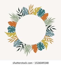 Tropical vector frame. Tropical background