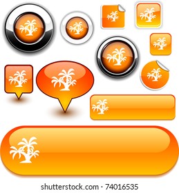 tropical vector glossy icons.