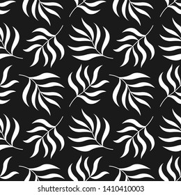 Tropical vector green leaves seamless pattern white background. Elegant exotic wallpaper.