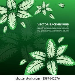 Tropical vector green leaves seamless pattern green background. Exotic wallpaper