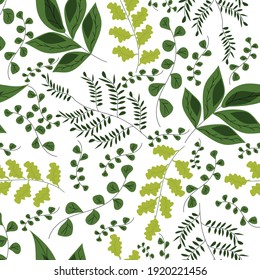 Tropical vector green leaves seamless pattern  Exotic wallpaper