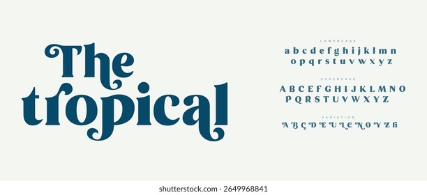 The Tropical vector illustration of alphabet letter A to Z