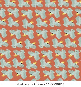 Tropical vector pattern with parrots. Summer background.