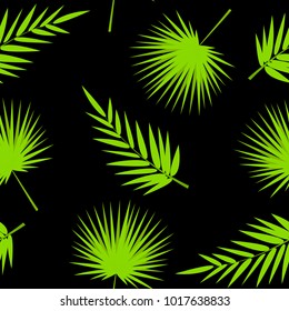 Tropical vector pattern with tropical plants and leaves