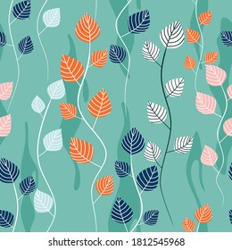 Tropical vector seamless leaves pattern. Exotic background. Wallpaper. Blooming realistic isolated jungle plants, palm. Hand drawn bright illustration.