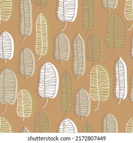 tropical vector seamless pattern exotic banana leaves with stripes