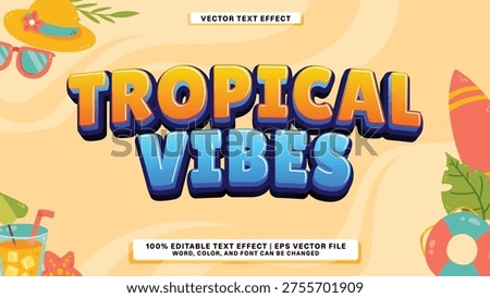 Tropical Vibes Editable Text Effect - Fun Summer Design Elements