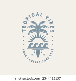 Tropical Vibes Logo Design Template