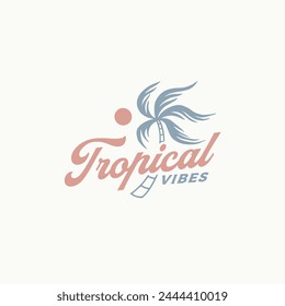 Tropical Vibes Logo Design Template