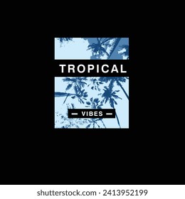 Tropical Vibes palm tree summer beach poster design