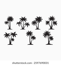 Tropical Vibes A Series of plam Tree Silhouette