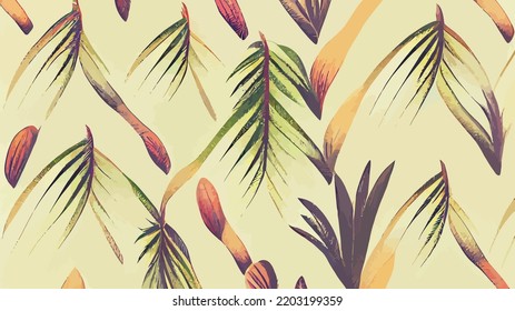 tropical vintage botanical background palm tree banana