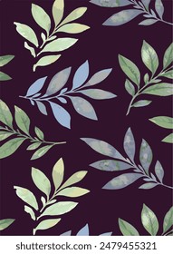 Tropical vintage red palm leaves floral seamless pattern blue background. Exotic jungle wallpaper.