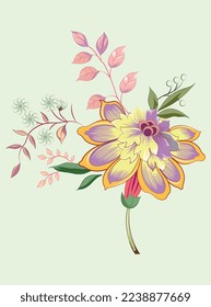 Tropical water color flower art
