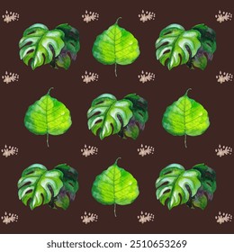 Tropical Watercolor Vector Flowers Seamless Pattern. Summer Clothes Watercolor Flowers Vector Pattern. Retro Seamless Floral Wallpaper. Hand Painted Hawaii Textile Design. Jungle Botanical Texture.