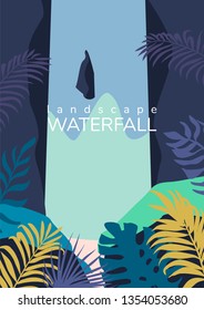 
Tropical waterfall. Eps 10.