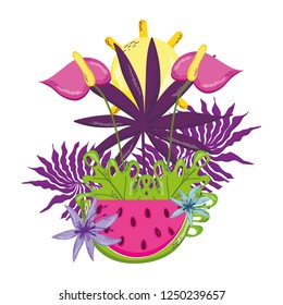 tropical watermelon cartoon