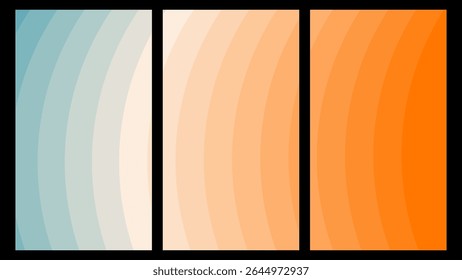 Tropical Waveforms: Seamless Gradient Transitions in a Range of Teals and Oranges, Offering a Bold and Contemporary Aesthetic  Excellent for Eye-Catching UI,UX Design.