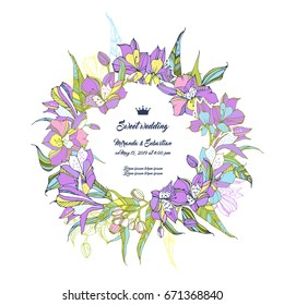 Tropical wedding flyers with lilies.