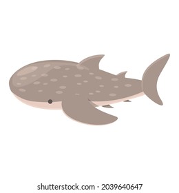 Tropical whale shark icon cartoon vector. Ocean fish. Sea animal