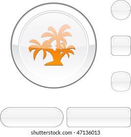 botones blancos tropicales. Ilustración vectorial.