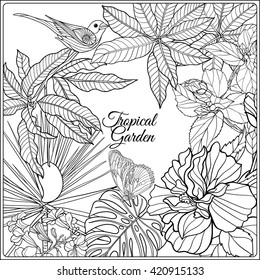 free exotic flowers coloring pages