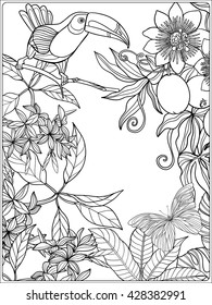 4,985 Coloring Page Tropical Birds Images, Stock Photos & Vectors ...