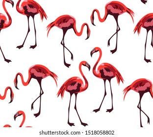 Tropical wildlife, flamingo bird, seamless pattern. Ethnic seamless pattern ornament. Vector pattern. Print for textile, cloth, wallpaper, scrapbooking