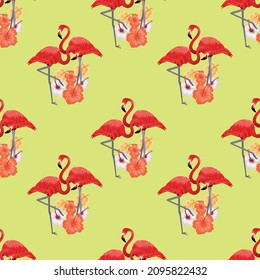Tropical wildlife seamless pattern design 