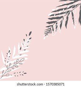 Tropical Worn Floral pastel pink blush pattern for advertising design, wedding invitation, fashion banners. Chic background for your design made in vector