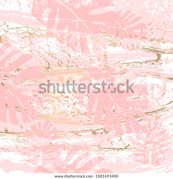 Tropical Worn Floral Pastel Pink Blue Stock Vector Royalty Free
