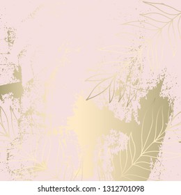 Tropical Worn Floral pastel rose gold marble pattern for wallpaper, textile, flooring, interior design, wedding invitation, fashion banners. Chic background for your design made in vector
