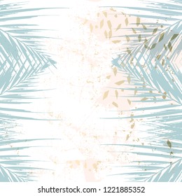 Tropical Worn Marble Gold and Pastel advertising background. Fashion artistic template for new collection sign board or sale banner design. Trendy chic and vintage old textures