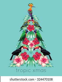 tropical xmas mirror print