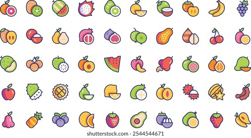 Tropicalfruits icons High-Quality Vector Icons Collection with Editable Stroke. Ideal for Professional and Creative Projects.