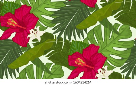 Tropicals - seamless pattern .