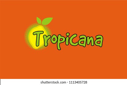 tropicana logo isolated on orange background for your web and mobile app design , logo with halftone object