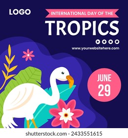 Tropics Day Social Media Illustration Flat Cartoon Hand Drawn Templates Background