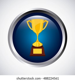 tropphy winner button icon vector illustration design