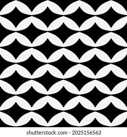 Trorn rhombs ornament. Vector seamless black shapes. Minimal pattern in black and white colors.