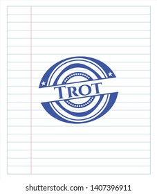 Trot drawn with pen strokes. Blue ink. Vector Illustration. Detailed.