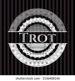 Trot silver shiny badge. Vector Illustration. Mosaic.