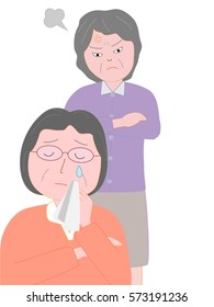 The trouble between elderly people.
