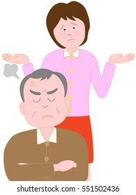 A trouble at the home.It is a quarrel between parent and child.