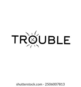 trouble text vector design suitable for business logo