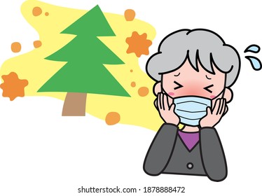 A troubled grandmother suffering from hay fever