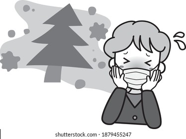 A troubled grandmother suffering from hay fever
