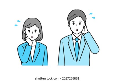 Troubled and impatient Businessmen and businesswomen