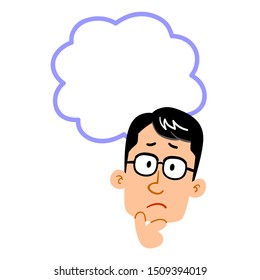 Troubled man and copy space face